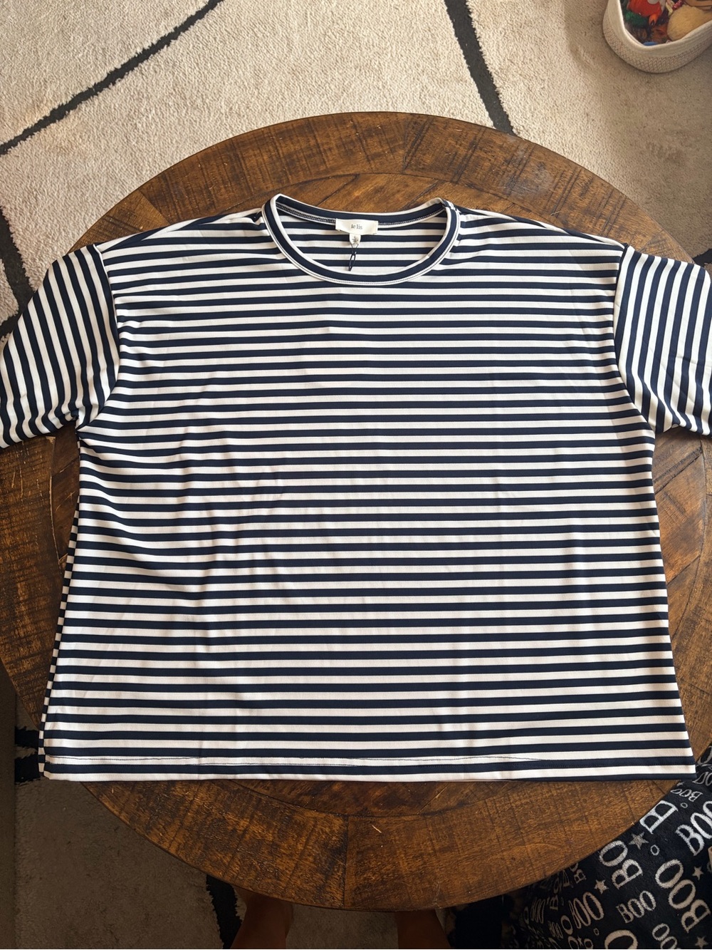 Le Lis Navy & White Striped Short-Sleeve Crewneck Tee